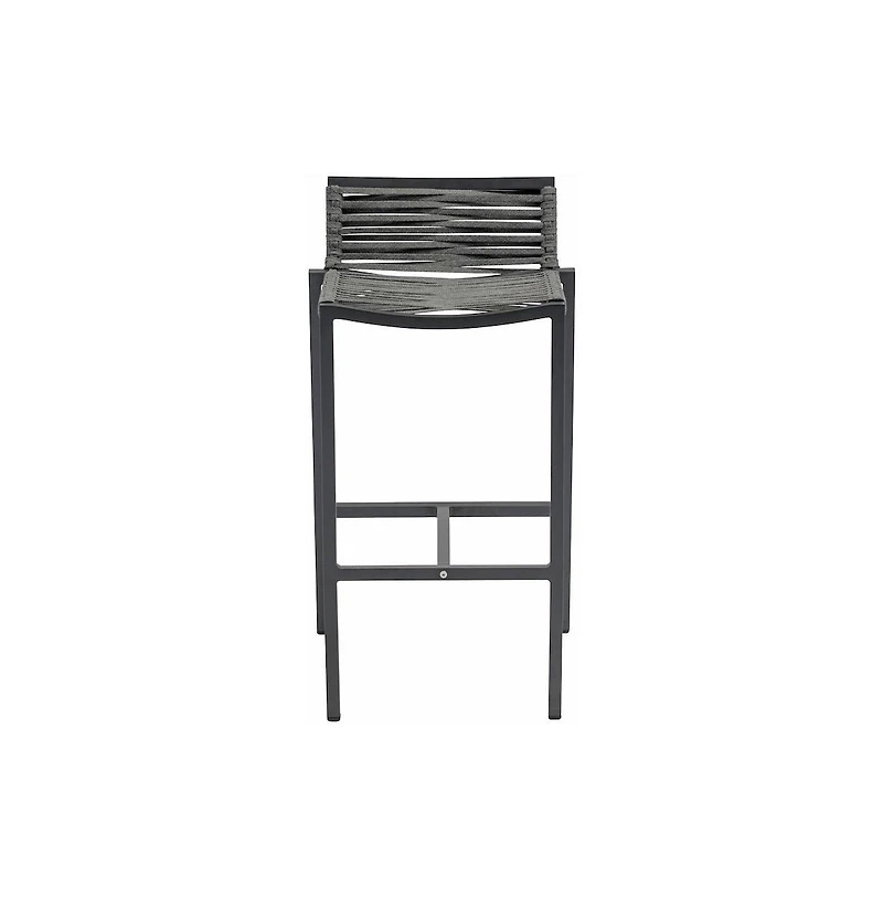 Meridian Furniture Maldives Grey Rope Fabric Outdoor Patio Barstool, Set of 2