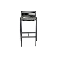 Meridian Furniture Maldives Grey Rope Fabric Outdoor Patio Barstool, Set of 2