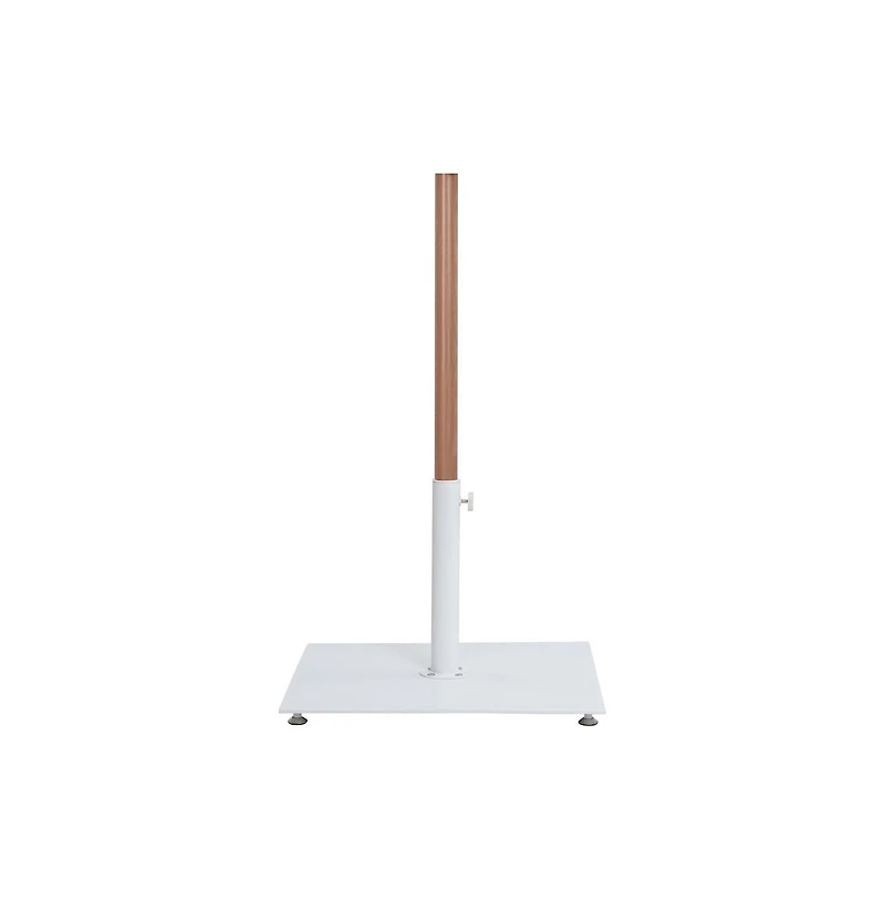 Meridian Furniture Fiji Beige Fabric / Matte White Aluminum Patio Umbrella with Base Sets