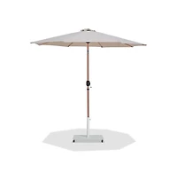 Meridian Furniture Fiji Beige Fabric / Matte White Aluminum Patio Umbrella with Base Sets