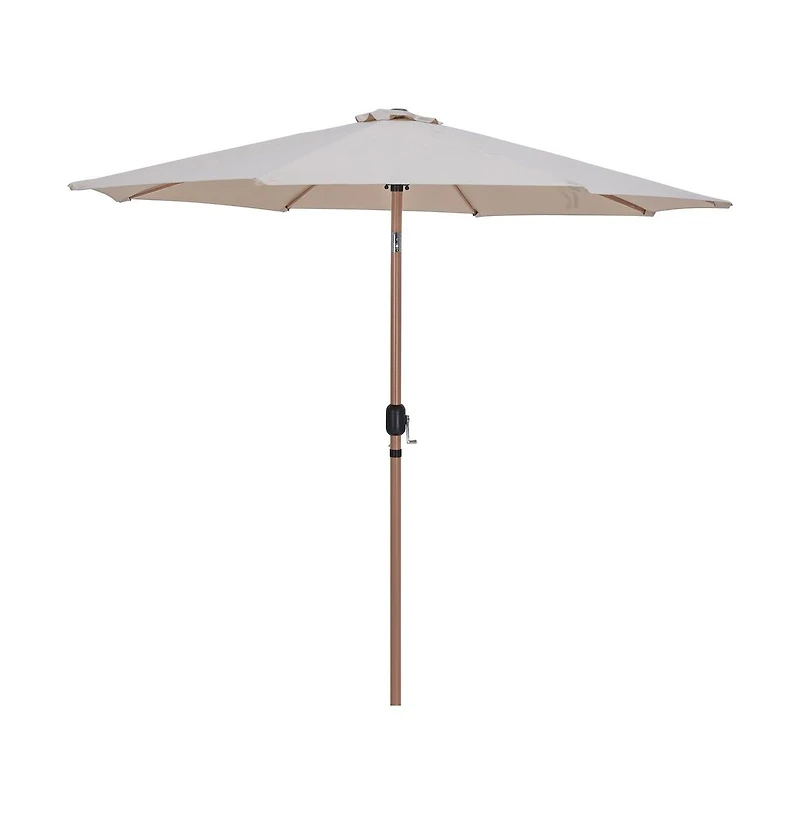 Meridian Furniture Fiji Beige Fabric / Matte White Aluminum Patio Umbrella with Base Sets