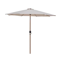 Meridian Furniture Fiji Beige Fabric / Matte White Aluminum Patio Umbrella with Base Sets