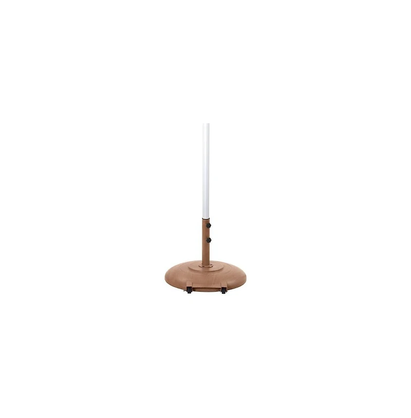 Meridian Furniture Fiji Beige Fabric / Teak Aluminum Patio Umbrella with Base Sets