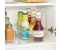iDesign Fridge Storage Tray with Handle - Set of 4 - Clear