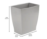 iDesign Small Rectangular Bathroom Trash Cans - Set of 2 - Gray - Made in Usa