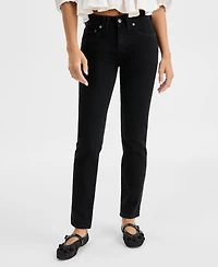 Free People Women's Oracle Low-Rise Slim Straight Jeans