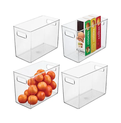 iDesign Pantry Storage Bin with Handles - Set of 4 - Clear - Made in Usa