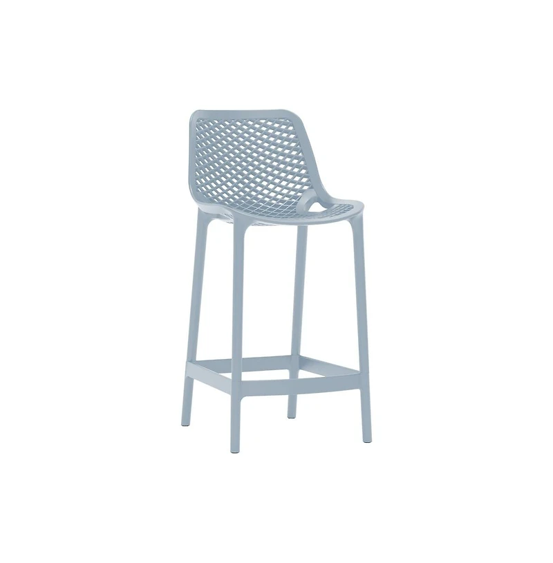 Meridian Furniture Mykonos Sky Blue Outdoor Patio Stool, Set of 4