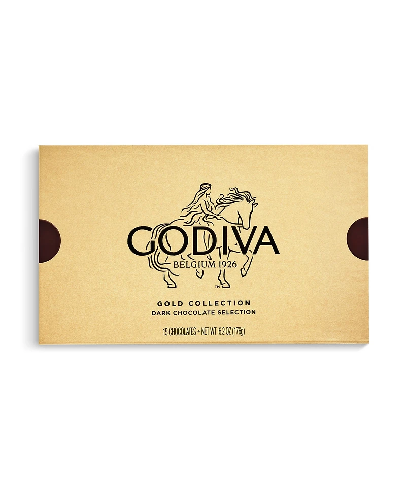 Godiva Assorted Dark Chocolate Gold Gift Box, 15 Pieces
