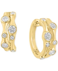 Effy Diamond Curvy Double Hoop Earrings (1 ct. t.w.) in 14k Gold
