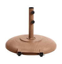 Meridian Furniture Amalfi Navy With Cream Piping / Teak Metal Patio Umbrella with Base Sets