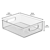 iDesign Plastic Stackable Pantry Bin with Handles, Set of 4, Clear