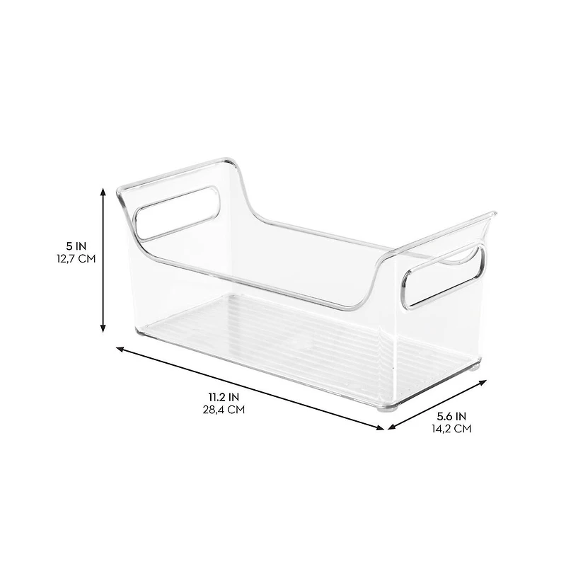 iDesign Plastic Condiment Organizer with Handles, Set of 2, Clear, Made in Usa