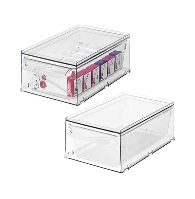 iDesign Stackable Kitchen Storage Drawer - Set of 2 - Clear