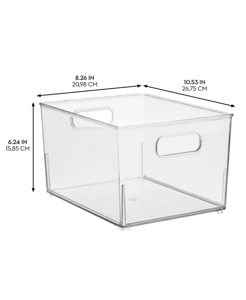iDesign Small Stackable Bathroom Storage Bin - Set of 2 - Clear - Made in Usa