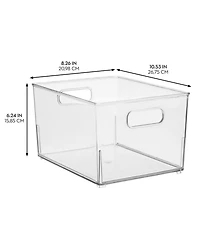 iDesign Small Stackable Bathroom Storage Bin - Set of 2 - Clear - Made in Usa