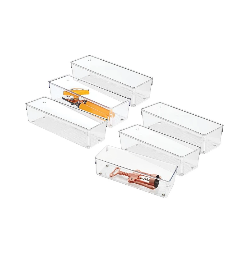 iDesign Drawer Organizer Bins - Set of 6 - Clear