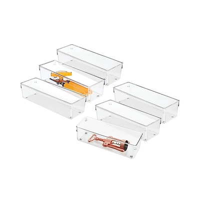 iDesign Drawer Organizer Bins - Set of 6 - Clear