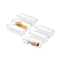 iDesign Drawer Organizer Bins - Set of 6 - Clear