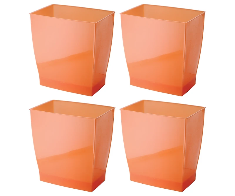 iDesign Small Bathroom Trash Cans, Set of 4, Tango Orange, Made in Usa