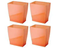 iDesign Small Bathroom Trash Cans, Set of 4, Tango Orange, Made in Usa