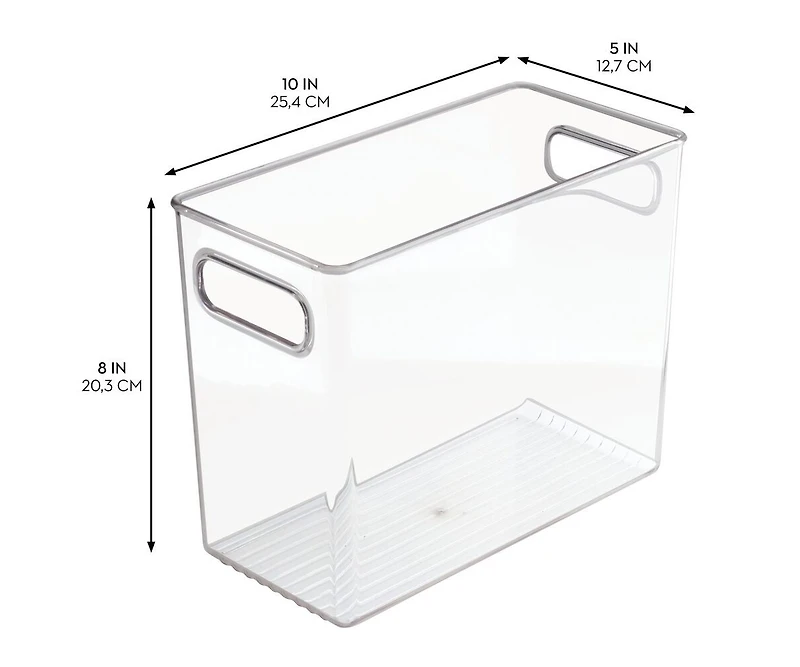 iDesign Pantry Storage Bin with Handles - Set of - Clear