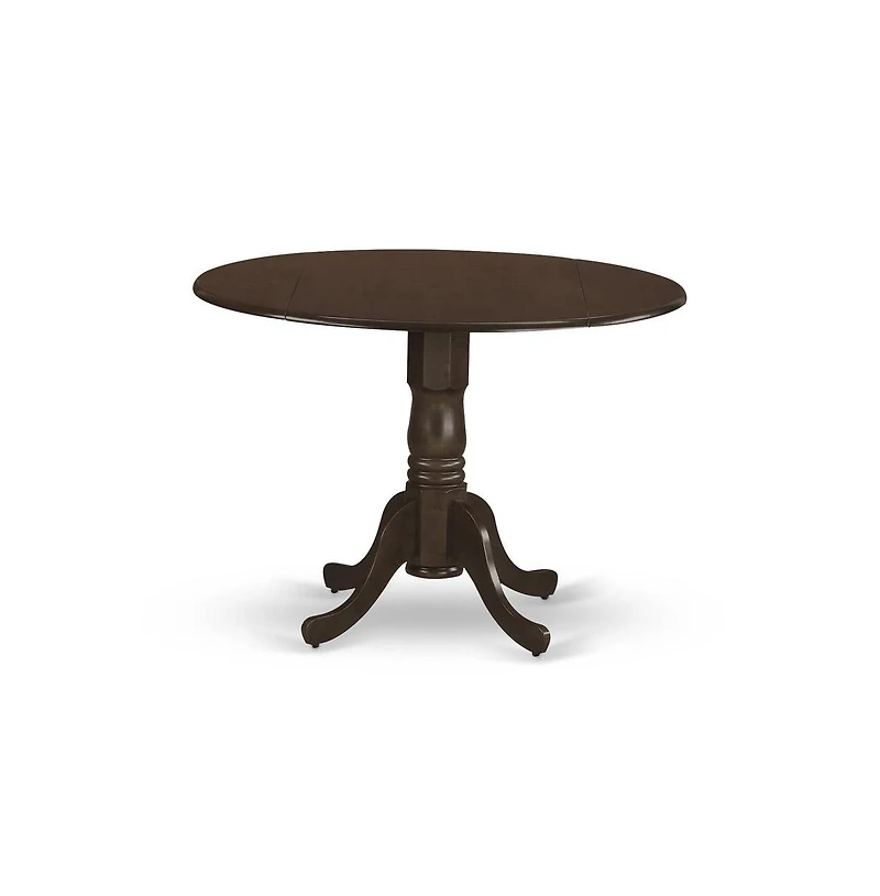 East West Furniture 5 Pc with 2 drop leaves and 4 Wood Kitchen Chairs in Espresso