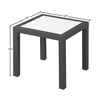 Meridian Furniture Nizuc White Wood Look Accent Paneling Outdoor Patio Aluminum End Table