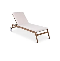 Meridian Furniture Maui Cream Water Resistant Fabric Outdoor Patio Lounger