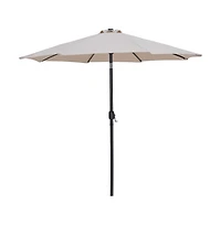 Meridian Furniture Fiji Beige Fabric / Matte Aluminum Patio Umbrella with Base Sets