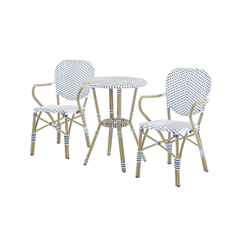 Enitial Star Hamner Aluminum 3-Piece Outdoor Bistro Table and Chair Set