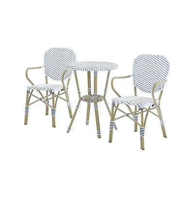 Enitial Star Hamner Aluminum 3-Piece Outdoor Bistro Table and Chair Set