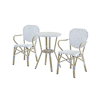Enitial Star Hamner Aluminum 3-Piece Outdoor Bistro Table and Chair Set