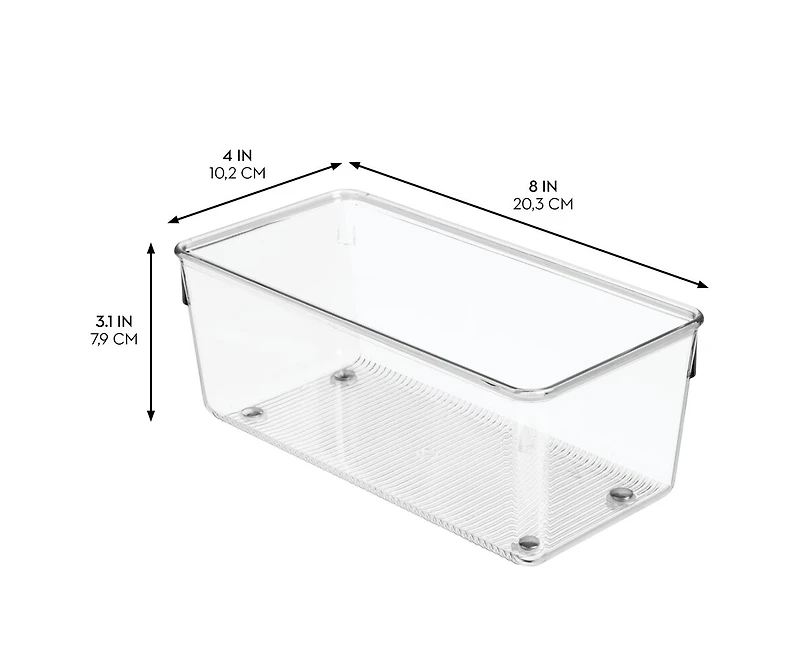 iDesign Drawer Organizer for Kitchen, Bathroom, or Desk Drawers, Set of 6, Clear