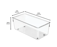 iDesign Drawer Organizer for Kitchen, Bathroom, or Desk Drawers, Set of 6, Clear