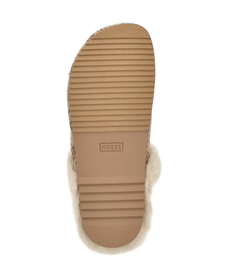 Guess Women's Gascona Embellished Cozy Slip-On Logo Clogs