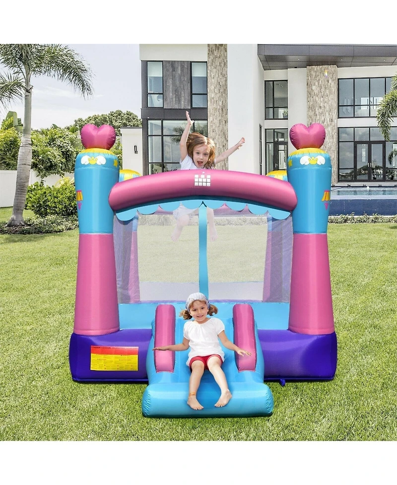 Akiudex Inflatable Water Slide Park with Climbing Wall Splash Pool and Ball Pit