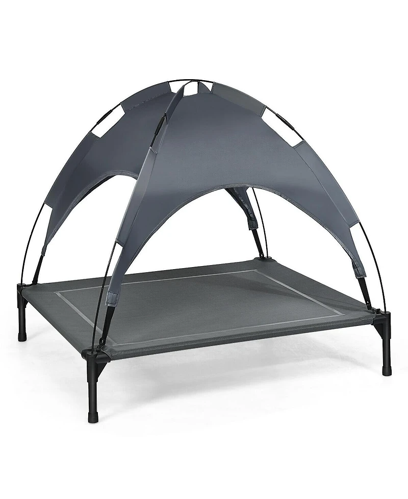 Akiudex Elevated Dog Bed with Removable Canopy for Indoor Outdoor Use