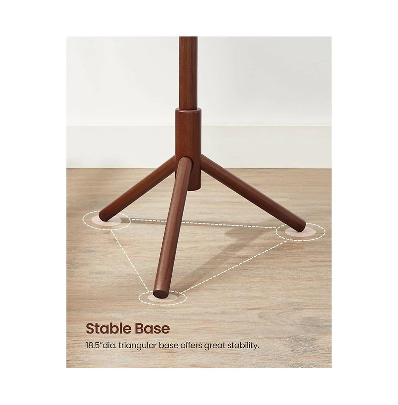 Slickblue Freestanding Solid Wood Coat Rack with 8 Hanging Hooks, Modern Design