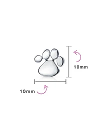 Bling Jewelry Set of 2 Bff Animal Lover Pet Dog Cat Paw Print Stud Earrings Sterling Silver