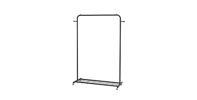 Slickblue Modern Garment Rack with Clothes Hanging Rod and Lockable Wheels for Easy Mobility