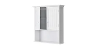 Slickblue Wall-Mounted Bathroom Medicine Cabinet with Open Storage Shelf for Organization