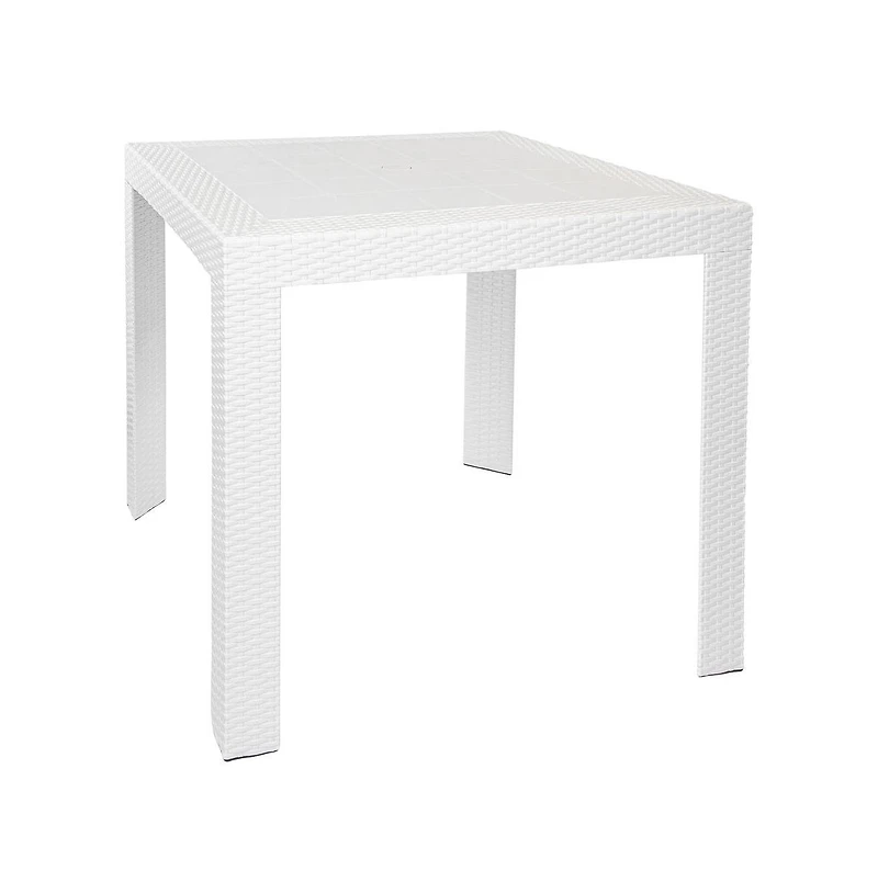 LeisureMod Kent Outdoor Dining Set With 2 Chairs in White