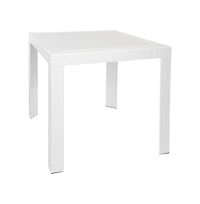 LeisureMod Kent Outdoor Dining Set With 2 Chairs in White