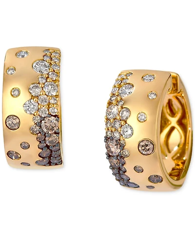 Le Vian Chocolate Ombre Diamond Scatter Cluster (1-1/6 ct. t.w.) in 14k Gold, 0.7"