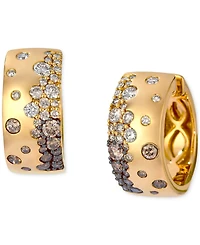 Le Vian Chocolate Ombre Diamond Scatter Cluster (1-1/6 ct. t.w.) in 14k Gold, 0.7"