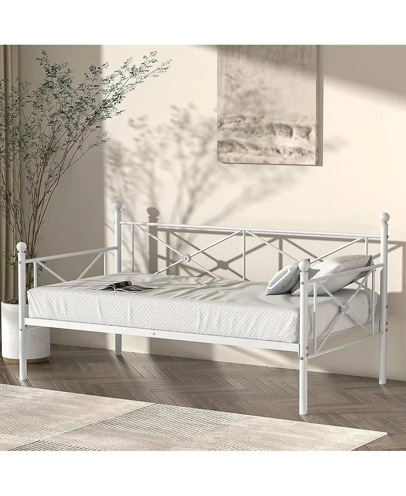 Slickblue Heavy Duty Metal Daybed Frame with Classic Design for Twin Mattress Support