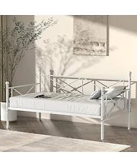 Slickblue Heavy Duty Metal Daybed Frame with Classic Design for Twin Mattress Support