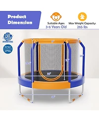 Akiudex 36 in Kids Mini Trampoline with Safety Net and Silent Bungee Design