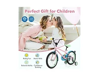 Kids Bike with Adjustable Handlebar and Saddle - Pink
